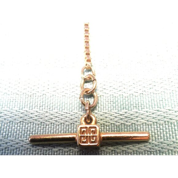 GIVENCHY Pave Crystal Toggle Choker Necklace | Gold Tone Letter Charms Vintage - Picture 3 of 7